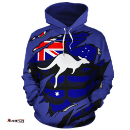Hoodie Aus Flag Hoodie Kangaroo Map Ver09 Unisex
