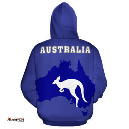 Hoodie Aus Flag Hoodie Kangaroo Map Ver09 Unisex