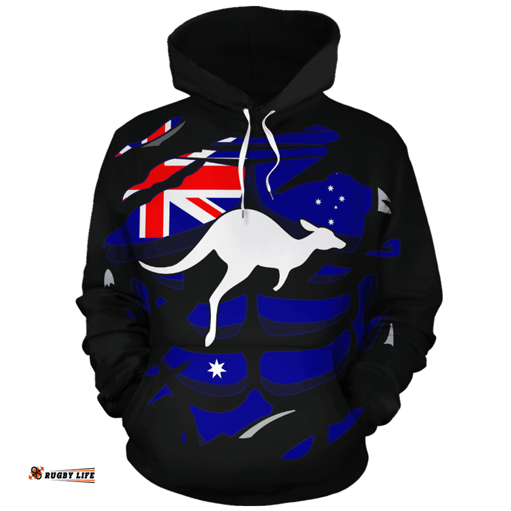 Hoodie Aus Flag Hoodie Kangaroo Map Ver09 Unisex