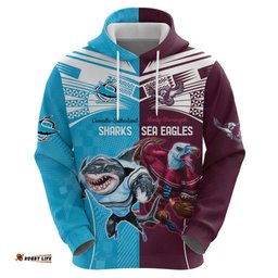 custom sea eagles and sharks rugby hoodie sporty style