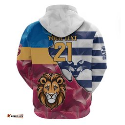 brisbane geelong football custom hoodie cracked metal style