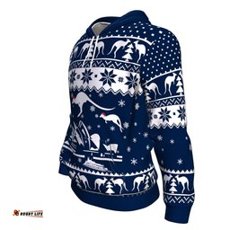 Christmas Hoodie Sydney Opera Hoodie Kangaroo Snowflakes Unisex