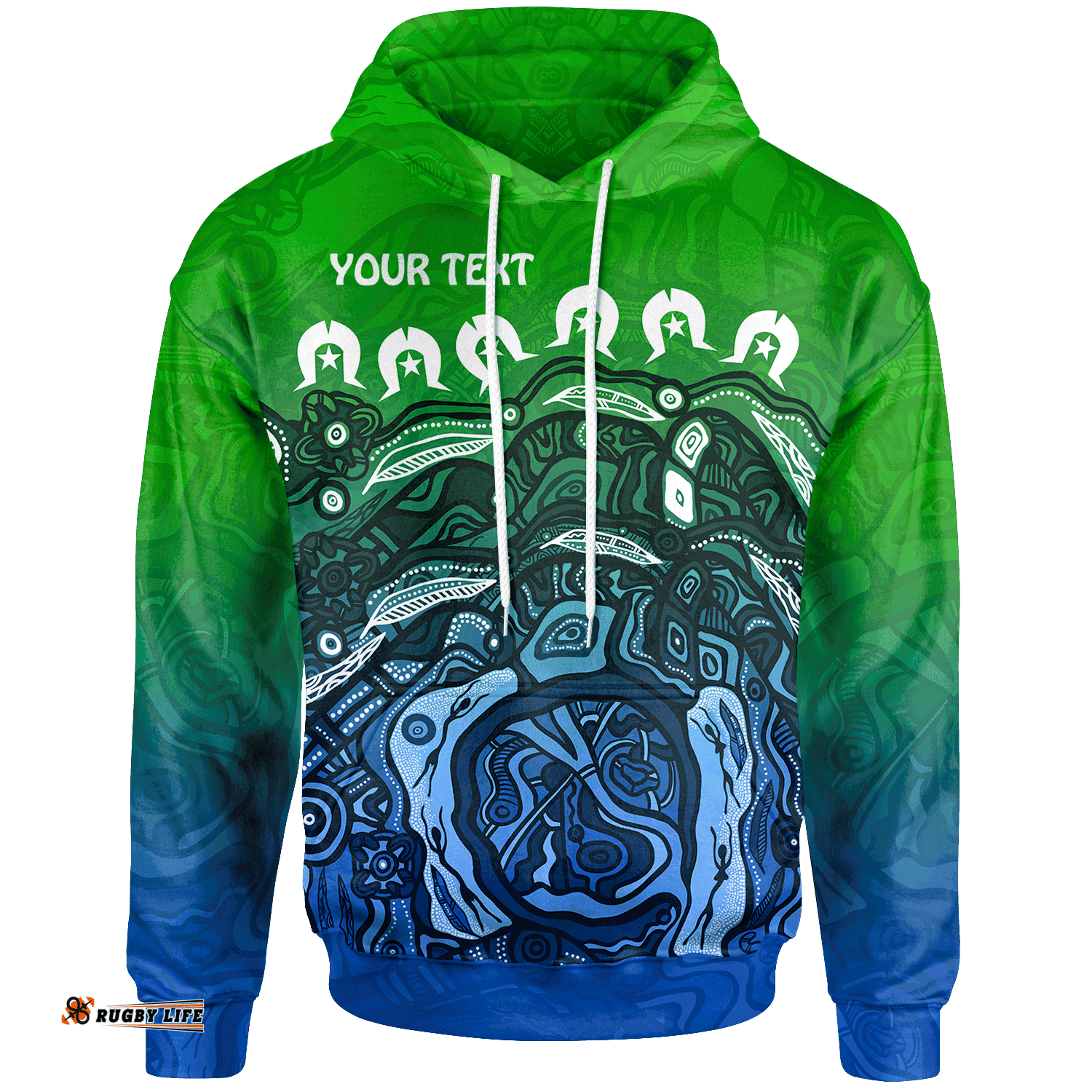 Custom Torres Strait Islands Hoodie Blue