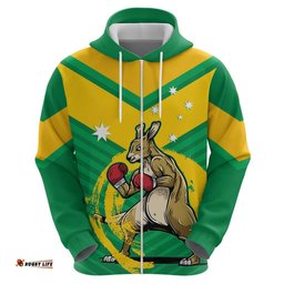 personalised australia boxing kangaroo hoodie aussie pride national color