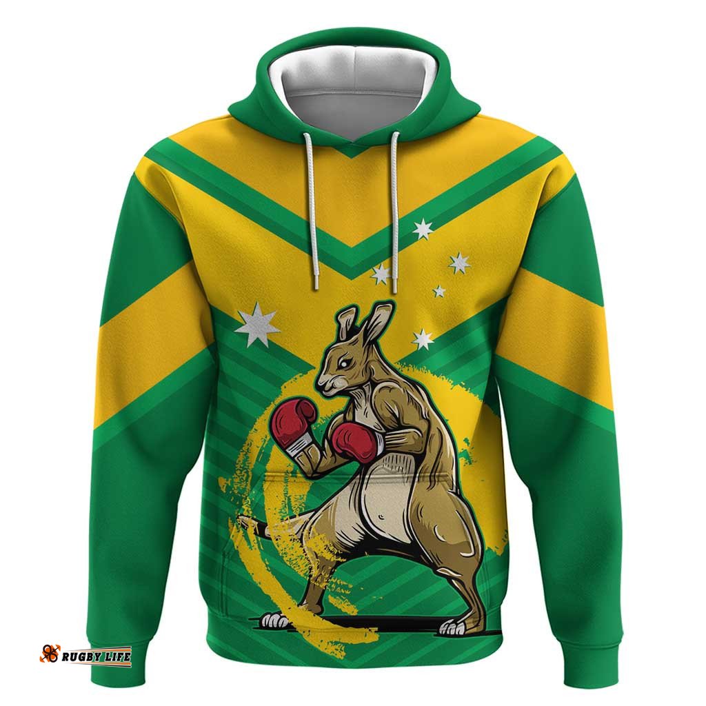 personalised australia boxing kangaroo hoodie aussie pride national color