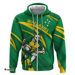 personalized australia rugby champion hoodie wallabies mascot with sporty style