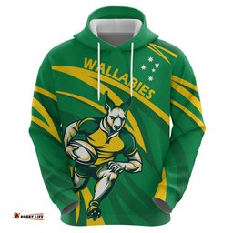 personalized australia rugby champion hoodie wallabies mascot with sporty style