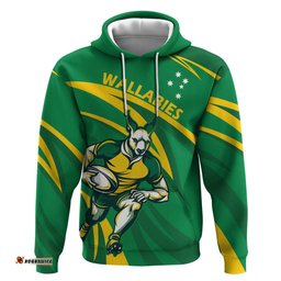 personalized australia rugby champion hoodie wallabies mascot with sporty style
