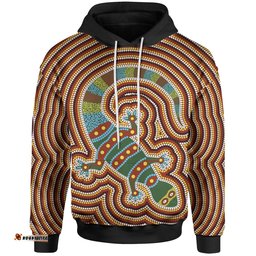 Aboriginal Hoodie, Lizard Dot Painting Patterns