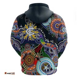custom naidoc week 2024 carlton blues hoodie australia aboriginal dot painting dt02