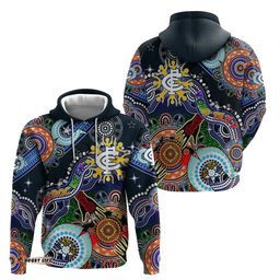 custom naidoc week 2024 carlton blues hoodie australia aboriginal dot painting dt02