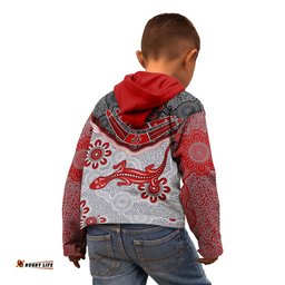 Aboriginal Hoodie Indigenous Boomerang and Lizard Art