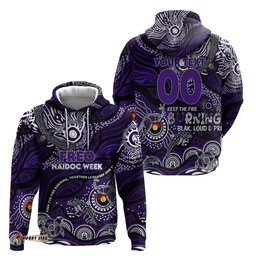 custom naidoc week 2024 freo hoodie aboriginal animals keep the fire burning dt02