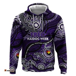 custom naidoc week 2024 freo hoodie aboriginal animals keep the fire burning dt02