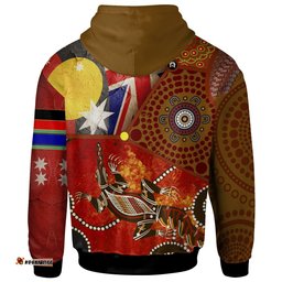 hoodie aboriginal dot pattern flags crocodile