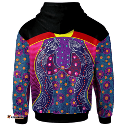 Zip Up Hoodie Aboriginal Sublimation Dot Pattern Style Violet