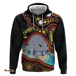 australia possum hoodie aboriginal art mix aussie opal