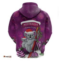 australia koala hoodie christmas in july purple
