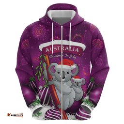 australia koala hoodie christmas in july purple