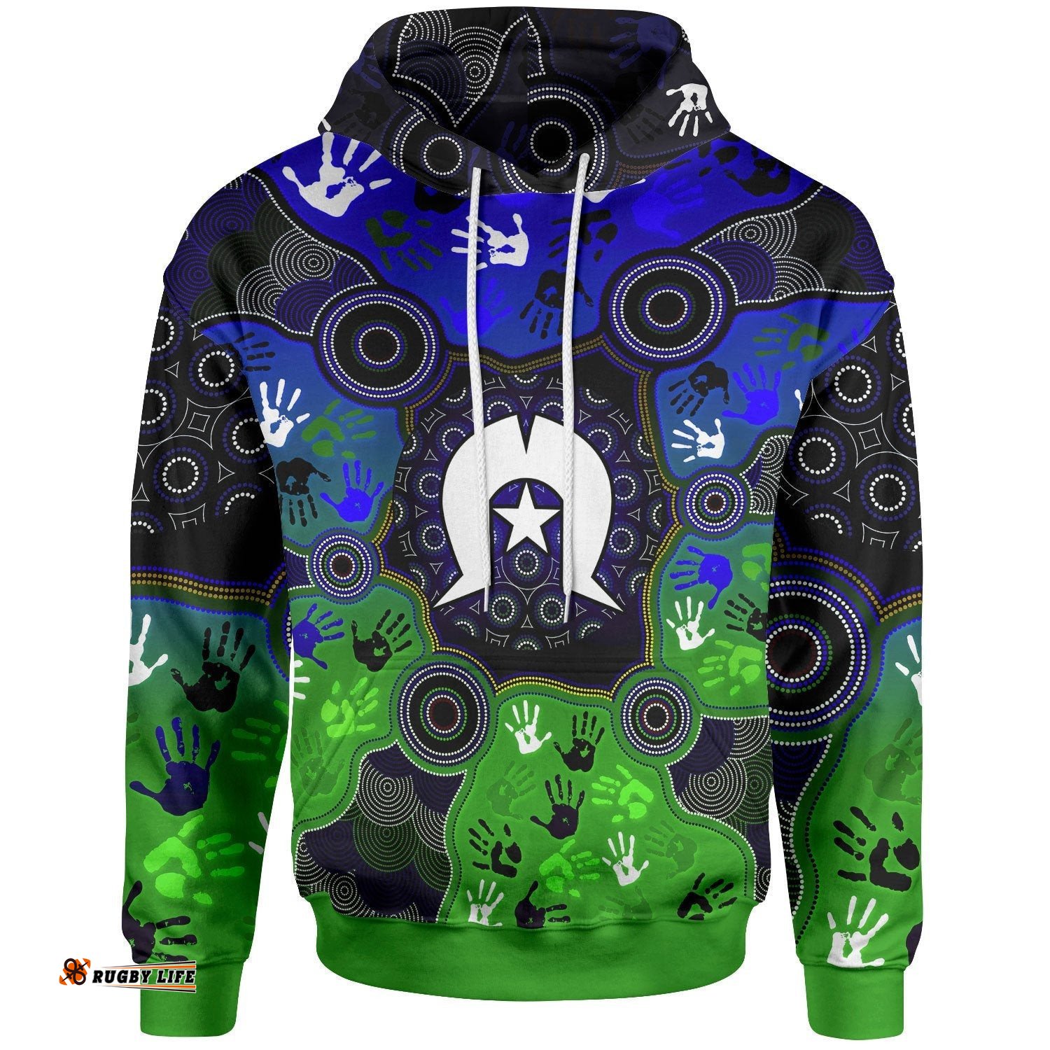 Aboriginal Hoodie Torres Strait Symbol With Indigenous Patterns