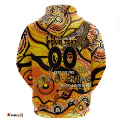 custom naidoc week 2024 tiger hoodie aboriginal animals keep the fire burning dt02