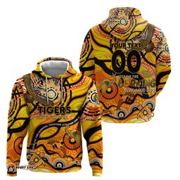 custom naidoc week 2024 tiger hoodie aboriginal animals keep the fire burning dt02