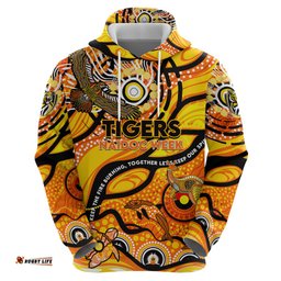 custom naidoc week 2024 tiger hoodie aboriginal animals keep the fire burning dt02