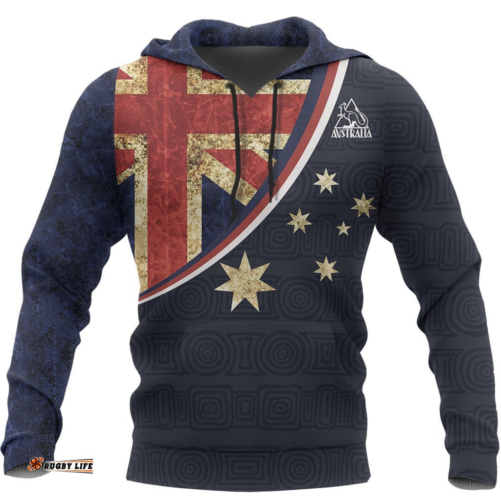 Hoodie Flag Vintage Hoodie Kangaroo Symbol All Over Print Unisex