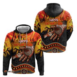 personalised happy fathers day hoodie best dad australia aboriginal dt02