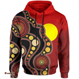 Aboriginal Hoodie Australia Aboriginal Lives Matter Flag Circle Dot Painting Art