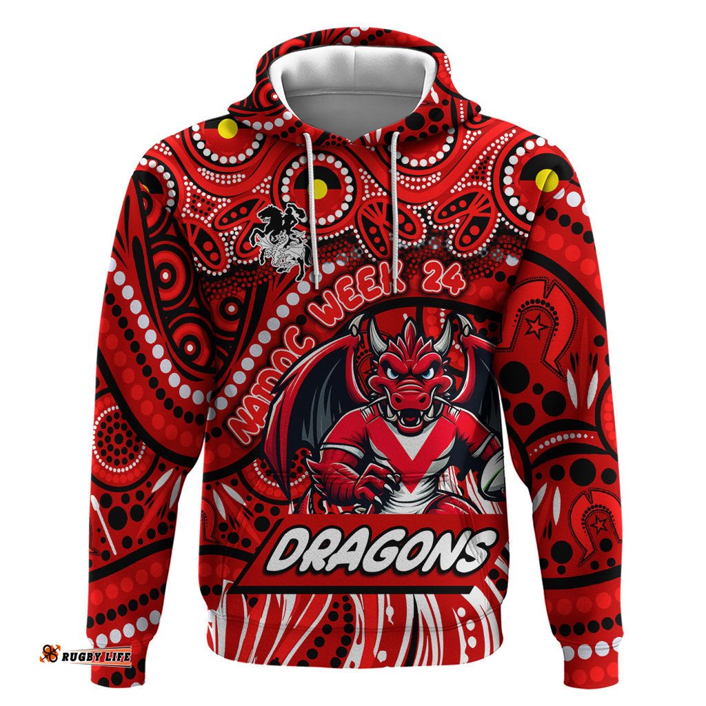 custom australia naidoc week 2024 hoodie dragons mascot keep the fire burning dt02