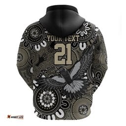 custom magpies naidoc week 2024 hoodie fire burning aboriginal dots art