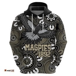 custom magpies naidoc week 2024 hoodie fire burning aboriginal dots art