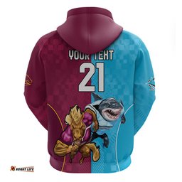 custom broncos and sharks hoodie sporty style