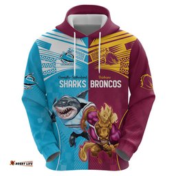custom broncos and sharks hoodie sporty style
