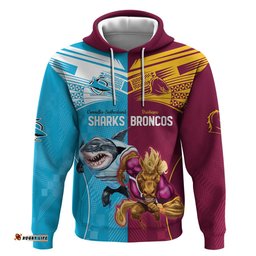 custom broncos and sharks hoodie sporty style