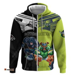 custom raiders and panthers hoodie together sporty style
