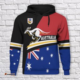 Hoodie Kangaroo Hoodie Aussie Coat Of Arms Aus Flag Unisex