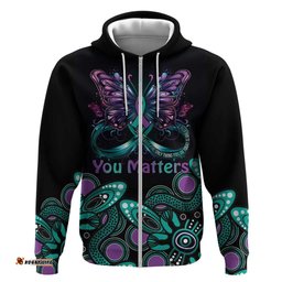 personalised hope fight suicide prevention awareness hoodie aboriginal motif