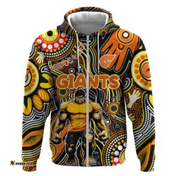 personalised naidoc week 2024 gws giants hoodie australian aboriginal hand painting dt02