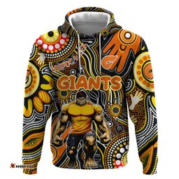 personalised naidoc week 2024 gws giants hoodie australian aboriginal hand painting dt02