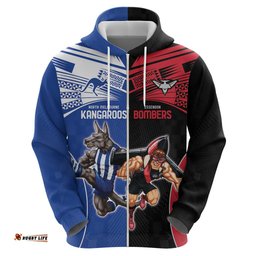 custom kangaroos and bombers hoodie together sporty style