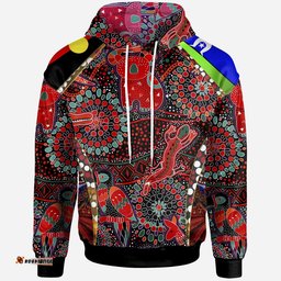 hoodie aboriginal animal dot pattern unisex