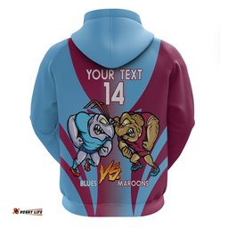 custom nsw blues and qld maroons rugby hoodie 2024 cockroaches cane toads together
