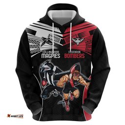 custom essendon and collingwood hoodie together sporty style