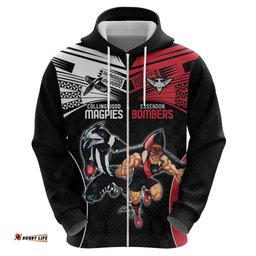 custom essendon and collingwood hoodie together sporty style