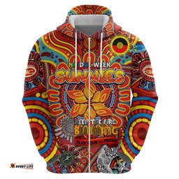custom gold coast suns naidoc week 2024 hoodie mascot football dt02