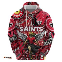 personalised naidoc week 2024 st kilda saints hoodie australian aboriginal hand painting dt02