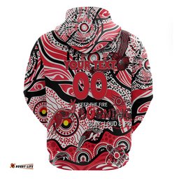 custom naidoc week 2024 saints hoodie aboriginal animals keep the fire burning dt02
