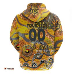 custom naidoc week 2024 giants hoodie aboriginal animals keep the fire burning dt02